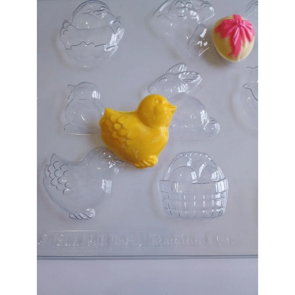 Easter Assortment‎ Plastic Candy Mold Eggs Bunnies Chics Miniature